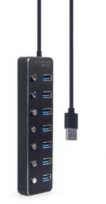 Gembird UHB-U3P7P-01 7-portos USB3.1 HUB Black - Image 2