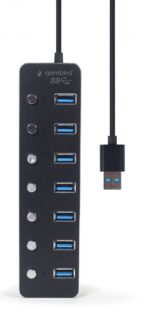 Gembird UHB-U3P7P-01 7-portos USB3.1 HUB Black - Image 3