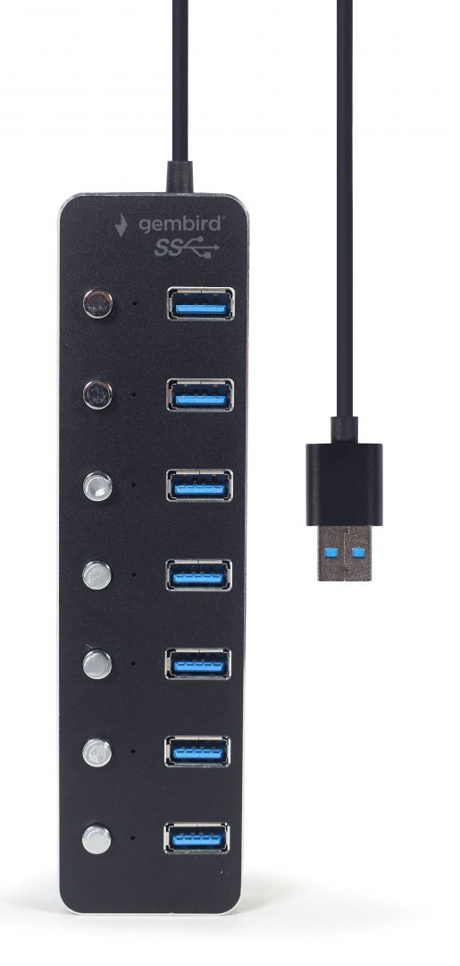 gembird-uhb-u3p4p-01-7-portos-usb3.1-hub-black_3.jpg Gembird UHB-U3P7P-01 7-portos USB3.1 HUB Black - Image 3