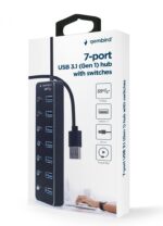 Gembird UHB-U3P7P-01 7-portos USB3.1 HUB Black - Image 4