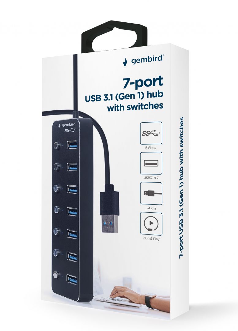 gembird-uhb-u3p4p-01-7-portos-usb3.1-hub-black_4.jpg Gembird UHB-U3P7P-01 7-portos USB3.1 HUB Black - Image 4