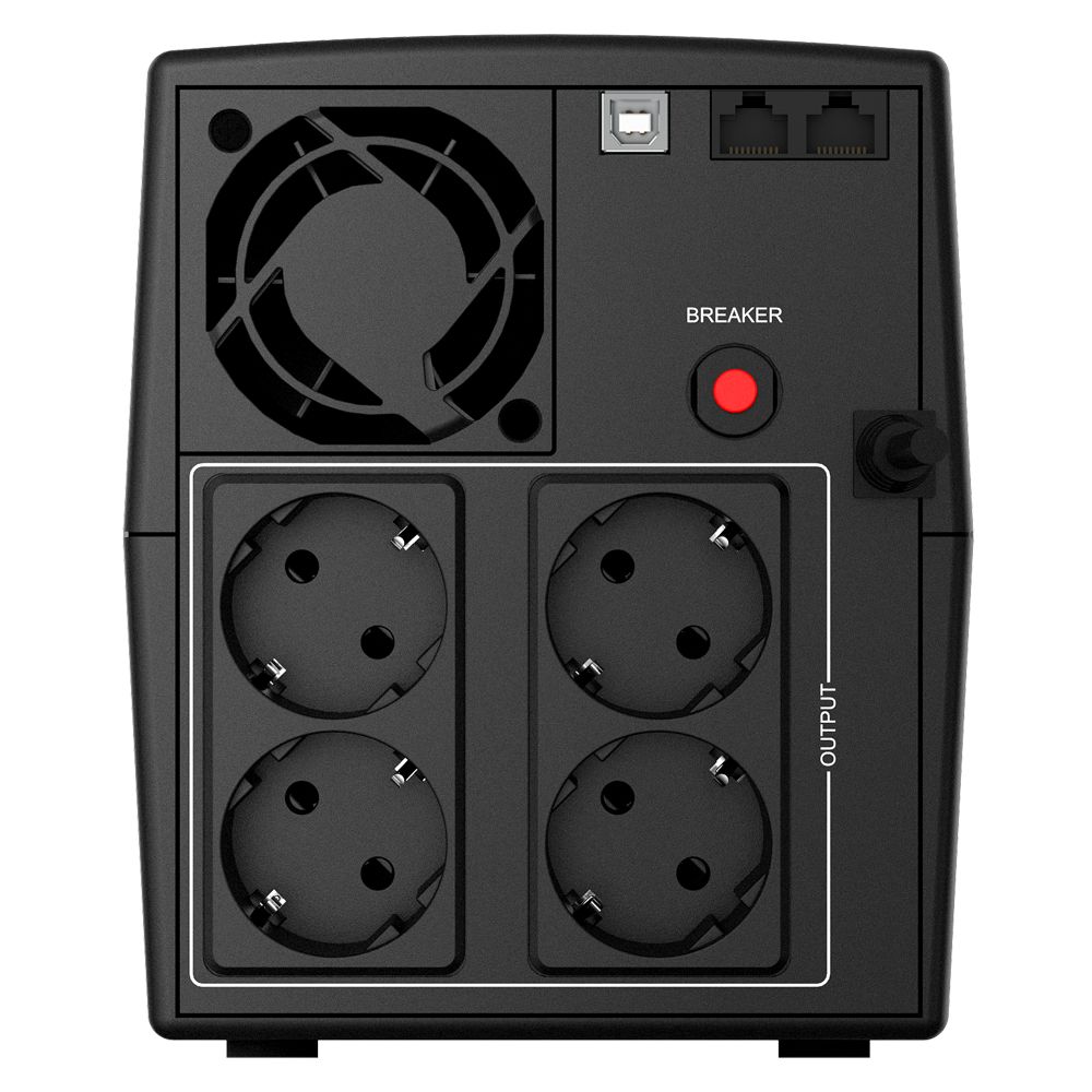 NJOY Szünetmentes  1000VA - Keen 1000 USB (4 Schuko, line-interaktív, USB menedzsment, RJ11/45 vonalvédelem, fekete) - Image 4