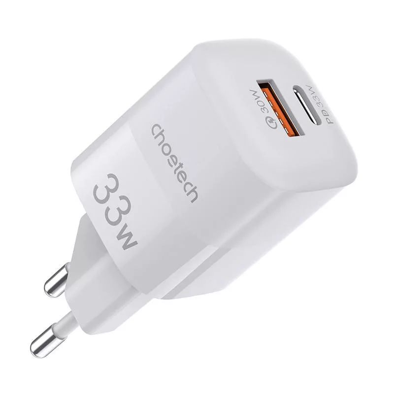 choetech-pd33w-type-c-usb-eu-wall-charger-white_5.jpg Choetech  PD5006W PD33W Type-C + USB EU Wall Charger White - Image 5
