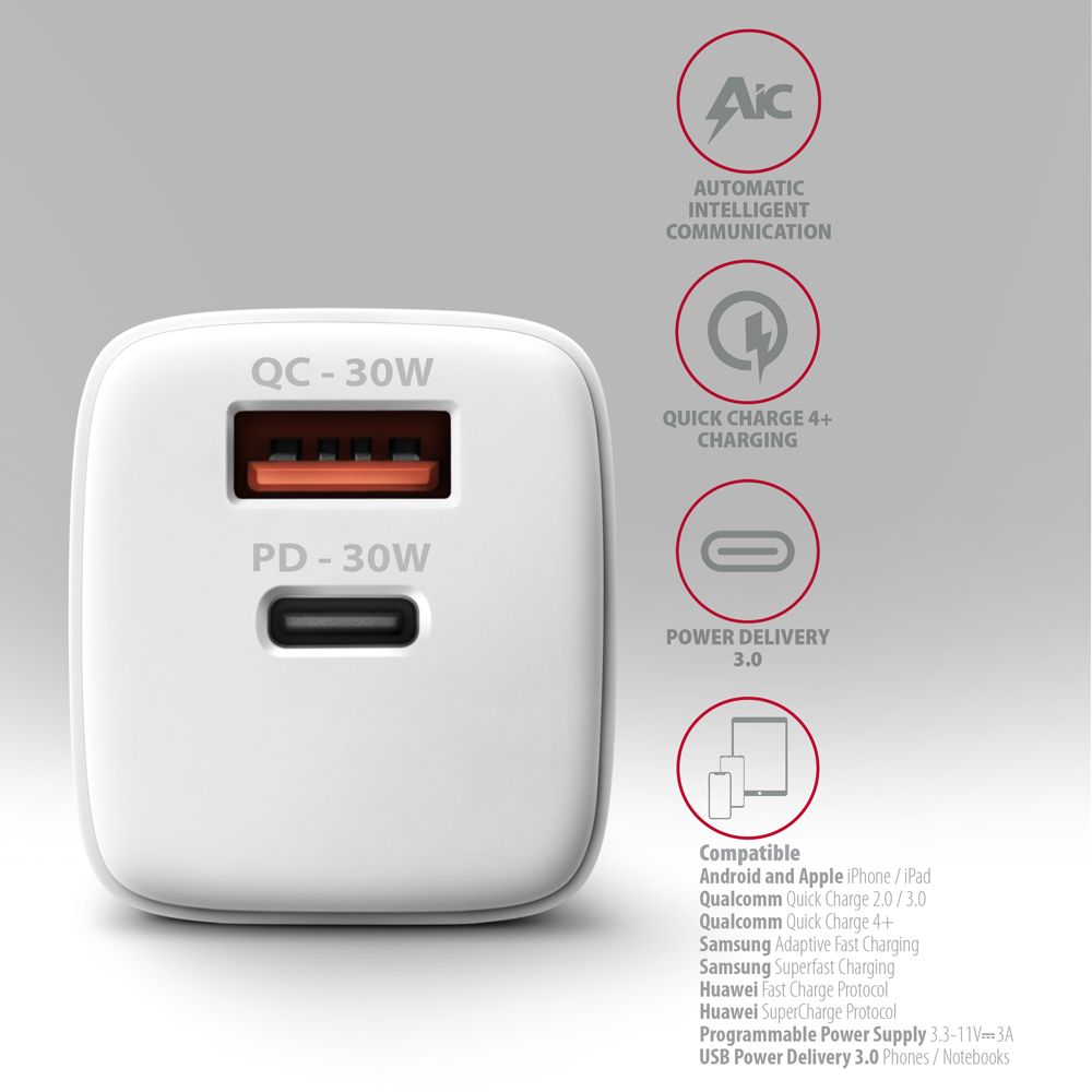 axagon-acu-pq30-pd-qc-wall-charger-30w-white_3.jpg AXAGON ACU-PQ30W PD & QC Wall Charger 30W White - Image 3