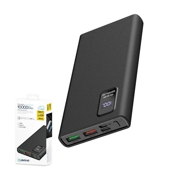 Platinet Polymer PD 3.0 QC 10000mAh Black - Image 3