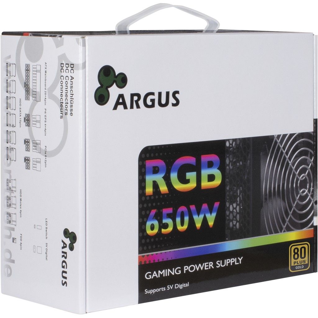 Inter-Tech 650W 80+ Gold Argus RGB-650W CM II - Image 2