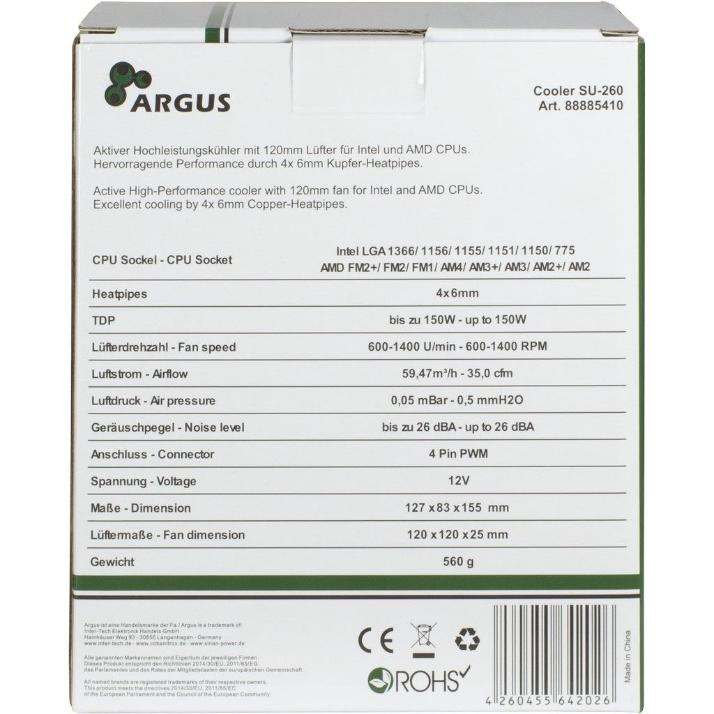 Inter-Tech Argus SU-260 120mm CPU Cooler - Image 5