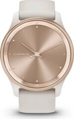 Garmin Vivomove Trend Peach Gold Stainless Steel Bezel with Ivory Case and Silicone Band - Image 2
