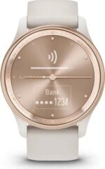 Garmin Vivomove Trend Peach Gold Stainless Steel Bezel with Ivory Case and Silicone Band - Image 4
