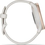 Garmin Vivomove Trend Peach Gold Stainless Steel Bezel with Ivory Case and Silicone Band - Image 5