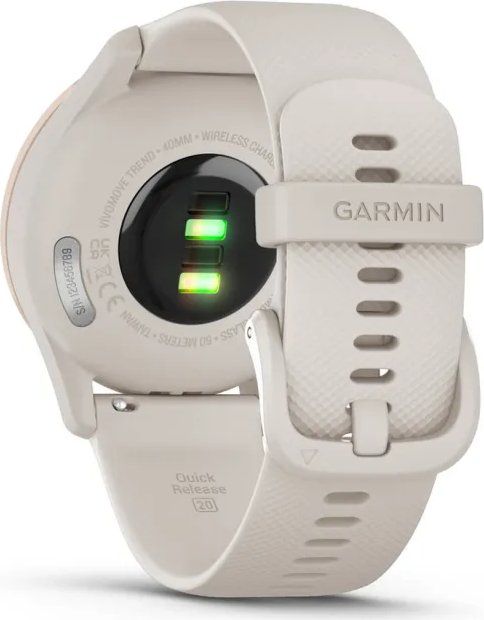 Garmin Vivomove Trend Peach Gold Stainless Steel Bezel with Ivory Case and Silicone Band - Image 8