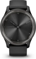 Garmin Vivomove Trend Slate Stainless Steel Bezel with Black Case and Silicone Band - Image 2