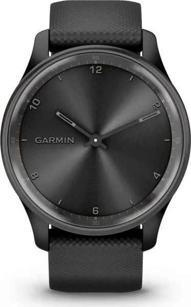 Garmin Vivomove Trend Slate Stainless Steel Bezel with Black Case and Silicone Band - Image 2