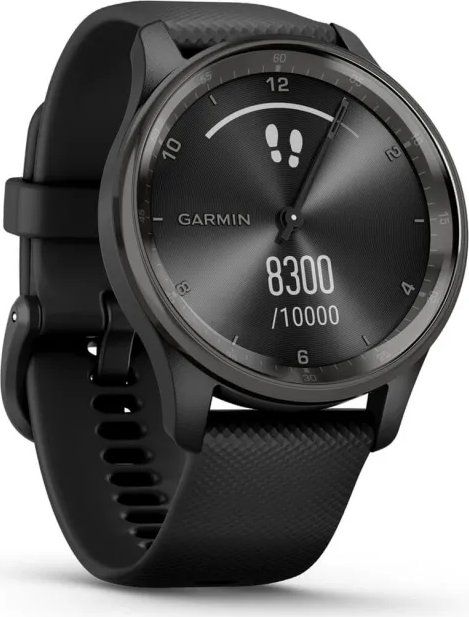 Garmin Vivomove Trend Slate Stainless Steel Bezel with Black Case and Silicone Band - Image 3