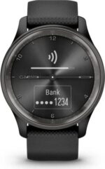 Garmin Vivomove Trend Slate Stainless Steel Bezel with Black Case and Silicone Band - Image 4
