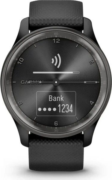 Garmin Vivomove Trend Slate Stainless Steel Bezel with Black Case and Silicone Band - Image 4