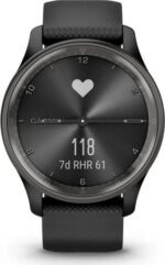 Garmin Vivomove Trend Slate Stainless Steel Bezel with Black Case and Silicone Band - Image 7