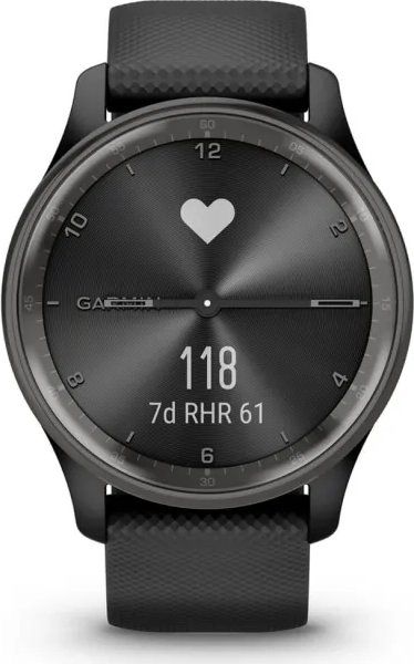 Garmin Vivomove Trend Slate Stainless Steel Bezel with Black Case and Silicone Band - Image 7