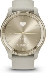 Garmin Vivomove Trend Cream Gold Stainless Steel Bezel with French Gray Case and Silicone Band - Image 8
