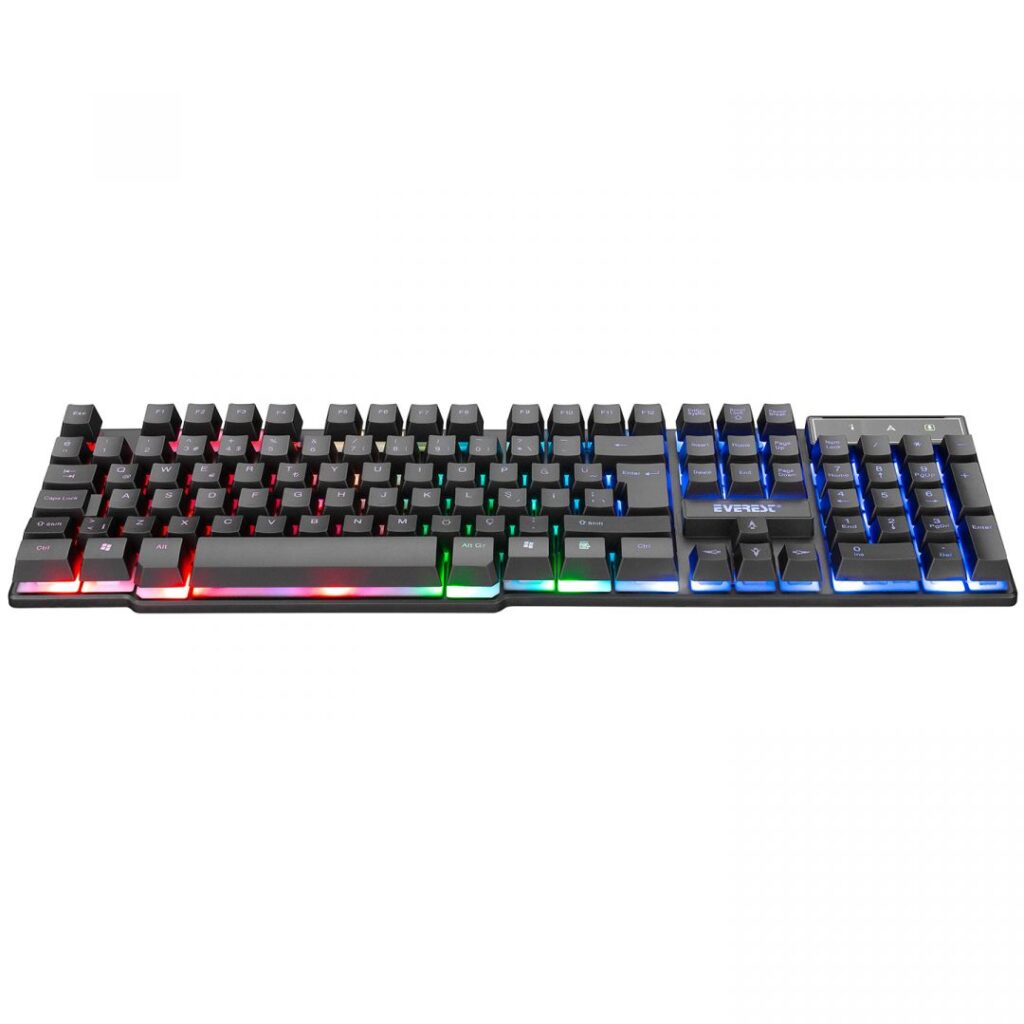 Everest Gamer Billentyűzet - KB-188 Borealis Rainbow (Numpad, USB, fekete, magyar, RGB LED) - Image 6