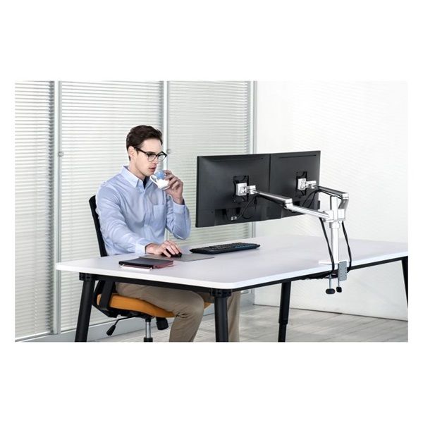 Spire CG-UGOL-2S Dual Monitor Arm 27" Silver - Image 6