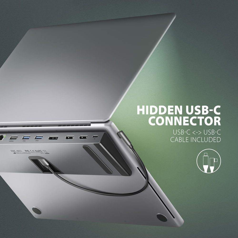 AXAGON HMC-4KX3 USB-C 5Gbps Triple 4K Display 11in1 Hub Silver - Image 13