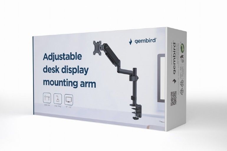 Gembird MA-DA1P-01 Adjustable Desk Display Mounting Arm 17”-32” Black - Image 3