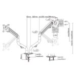 Gembird MA-DA2-02 Adjustable Tilting Desk 2-Display Mounting Arm 17”-32” Black - Image 2