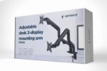 Gembird MA-DA2-02 Adjustable Tilting Desk 2-Display Mounting Arm 17”-32” Black - Image 3