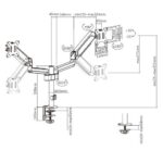 Gembird MA-DA2P-01 Adjustable Desk 2-Display Mounting Arm 17”-32” Black - Image 2