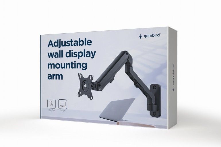 Gembird MA-WA1-02 Adjustable Wall Display Mounting Arm 27” Black - Image 3