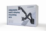 Gembird MA-WA2-01 Adjustable Wall 2-Display Mounting Arm 17"-27” Black - Image 3
