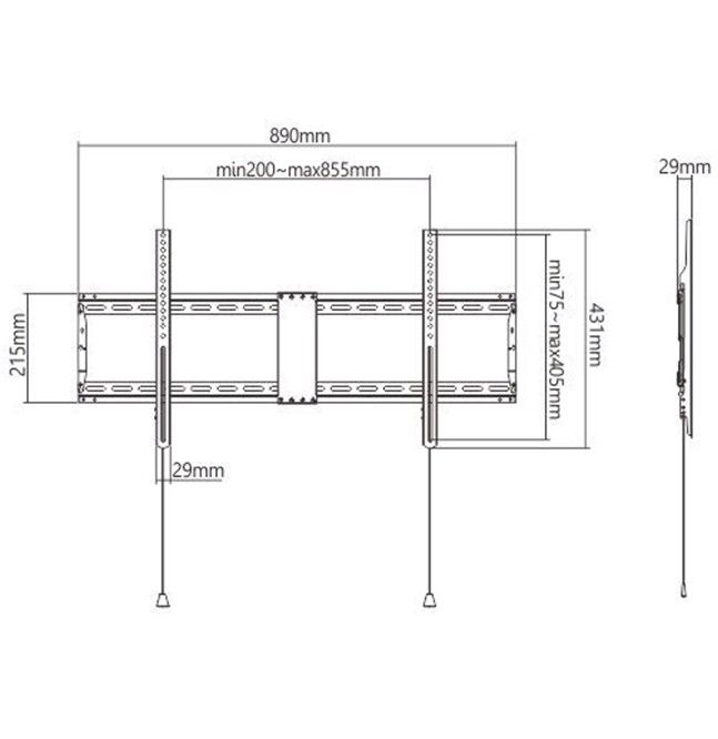 gembird-wm-90f-01-fixed-tv-wall-mount-43-90-black_2.jpg Gembird WM-90F-01 Fixed TV Wall Mount 43"-90" Black - Image 2