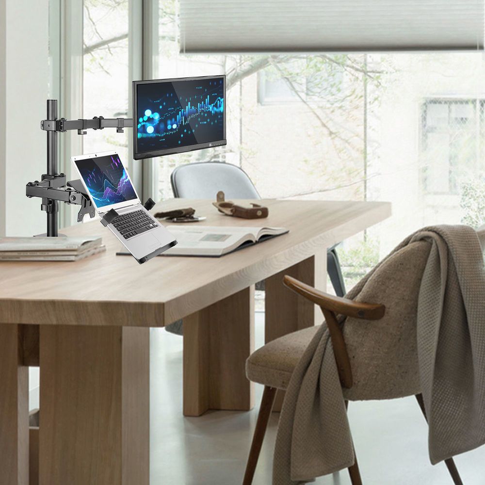 ACT AC8305 Single Monitor Arm with Laptop Arm 10"-35" Black - Image 10