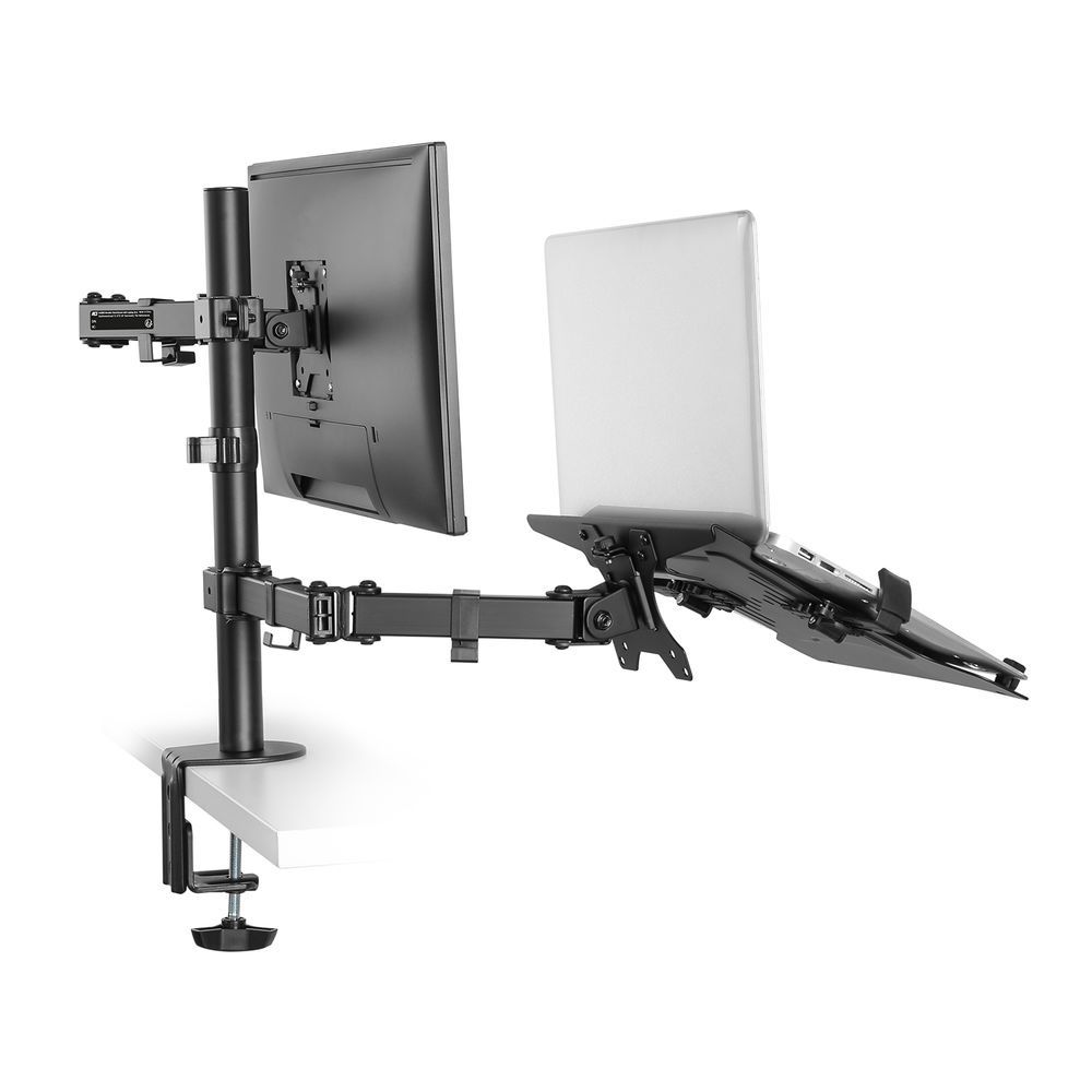 ACT AC8305 Single Monitor Arm with Laptop Arm 10"-35" Black - Image 3
