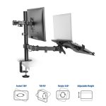 ACT AC8305 Single Monitor Arm with Laptop Arm 10"-35" Black - Image 7