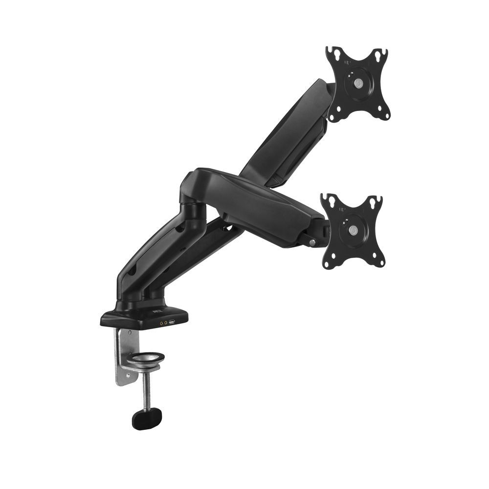 act-ac8312-gas-spring-dual-monitor-arm-office-13-32-black_1.jpg ACT AC8312 Gas Spring Dual Monitor Arm Office 13"-32" Black - Image 1