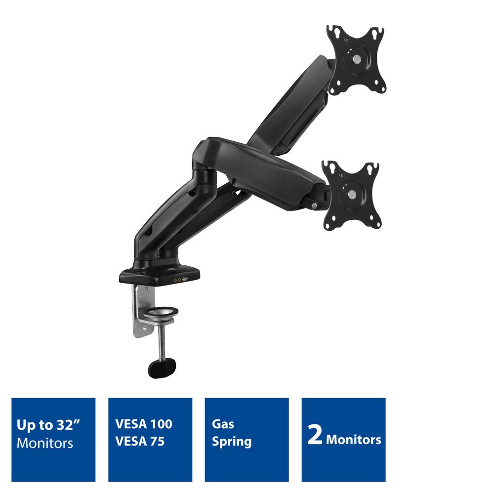 act-ac8312-gas-spring-dual-monitor-arm-office-13-32-black_3.jpg ACT AC8312 Gas Spring Dual Monitor Arm Office 13"-32" Black - Image 3