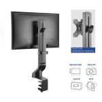 ACT AC8321 Single Monitor Arm Office Quick Height Adjustment 10"-32" Black - Image 4