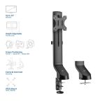 ACT AC8321 Single Monitor Arm Office Quick Height Adjustment 10"-35" Black - Image 3