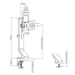 ACT AC8321 Single Monitor Arm Office Quick Height Adjustment 10"-35" Black - Image 8