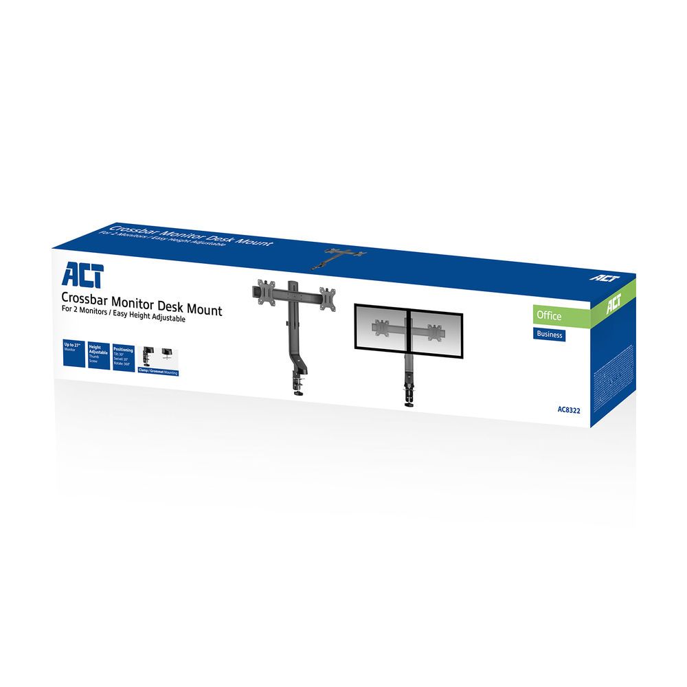 act-ac8322-dual-monitor-arm-office-quick-height-adjustment-10-27-black_8.jpg ACT AC8322 Dual Monitor Arm Office Quick Height Adjustment 10"-27" Black - Image 8