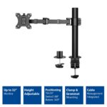 ACT AC8325 Single Monitor Arm Office Solid Pro 10"-32" Black - Image 2