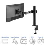 ACT AC8325 Single Monitor Arm Office Solid Pro 10"-32" Black - Image 6