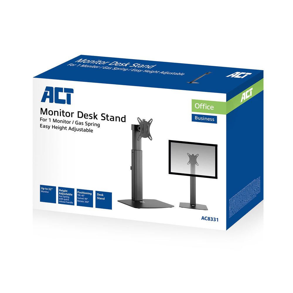 ACT AC8331 Free Standing Gas Spring Monitor Arm Office 10"-32" Black - Image 7