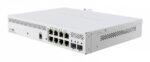 MikroTik 8-portos rackbe szerelhető PoE switch, 2xSFP+ 10G port, SwitchOS