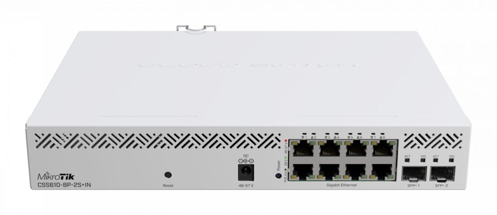 MikroTik 8-portos rackbe szerelhető PoE switch, 2xSFP+ 10G port, SwitchOS - Image 4