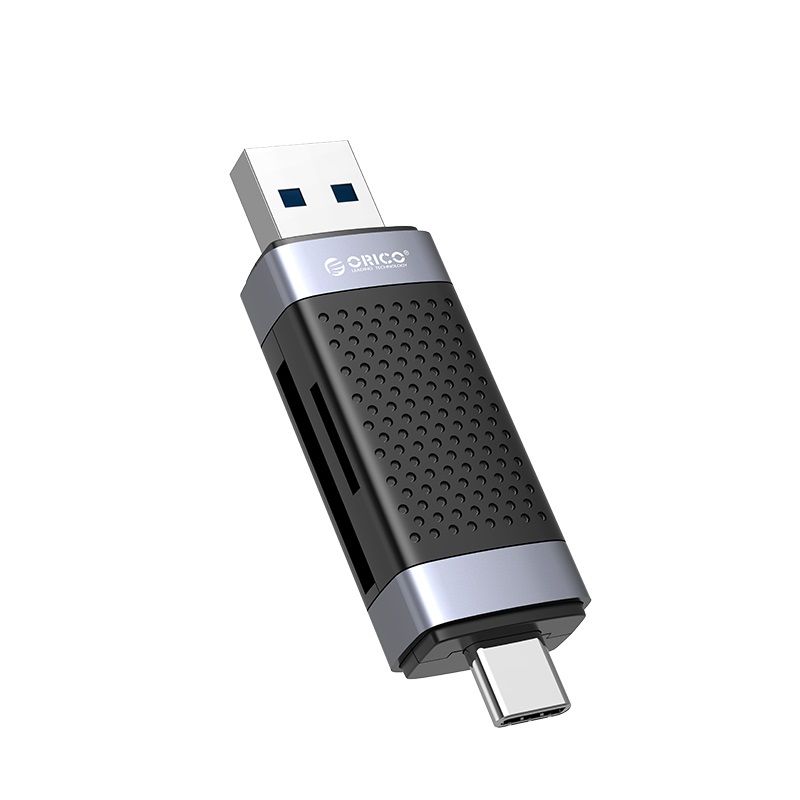 Orico TF+SD Dual Port USB2.0 Dual Head Card Reader Black/Silver - Image 1