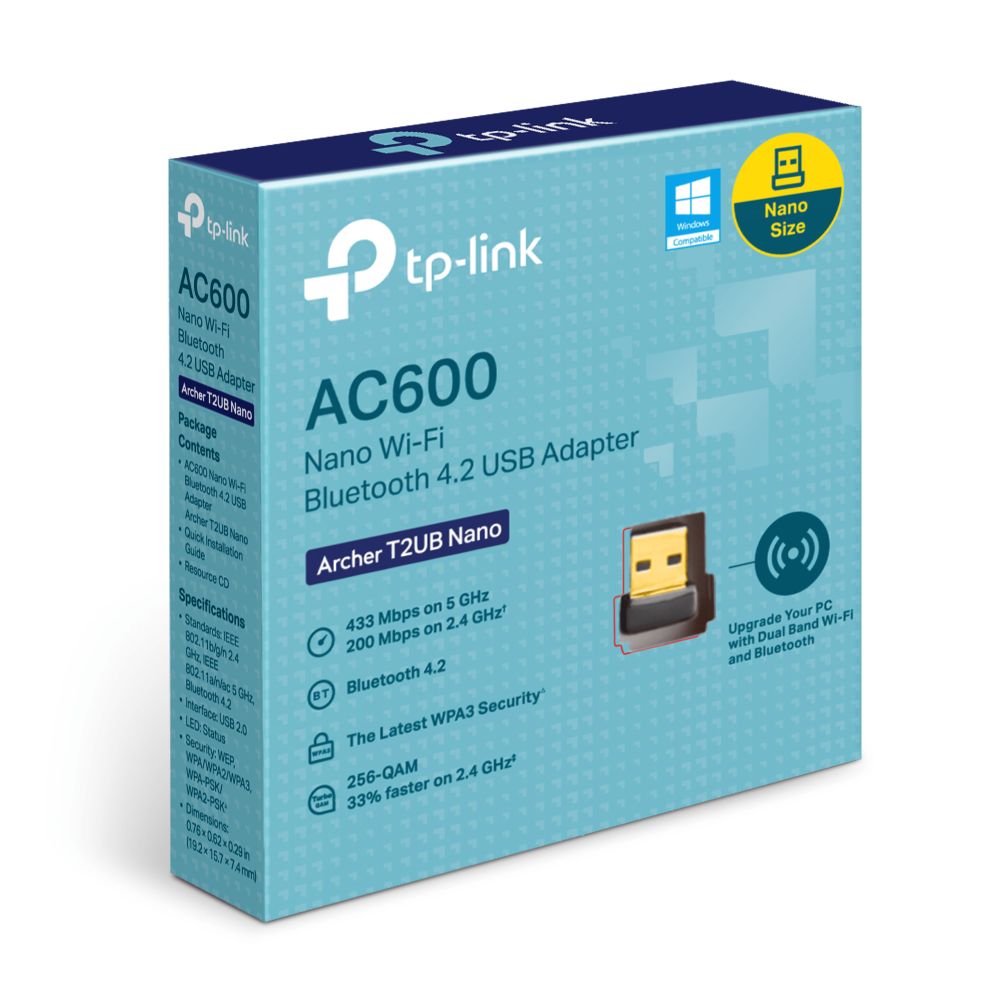 TP-Link Archer T2UB Nano AC600 Nano Wi-Fi Bluetooth 4.2 USB Adapter - Image 5