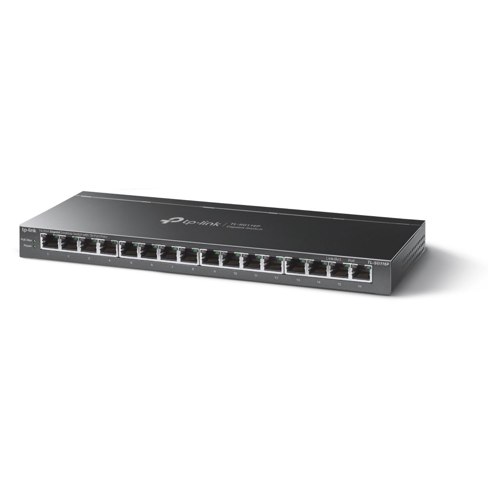 TP-Link TL-SG116P 16-Port Gigabit Desktop Switch with 16-Port PoE+ - Image 2